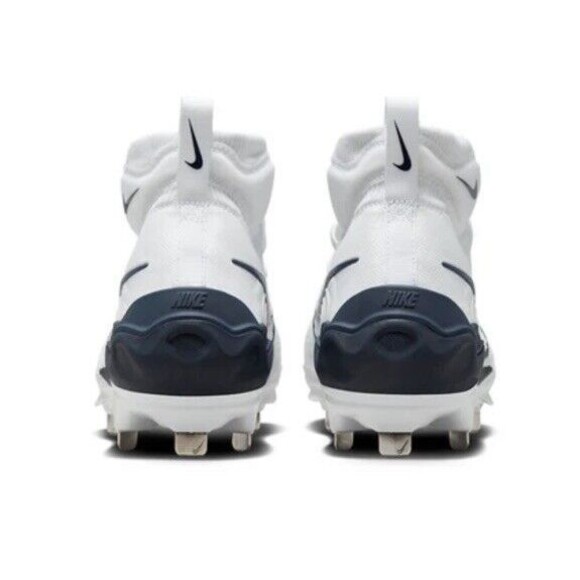 Size 9 Nike Alpha Huarache NXT Baseball Cleats Metal White Navy DJ6517-103 - Picture 5 of 6